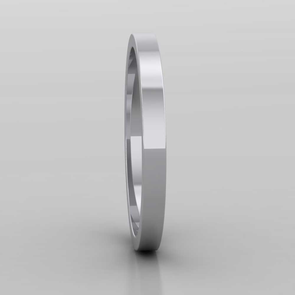 950 Platinum 2mm Flat Shape Extra Heavy Weight Wedding Ring Right View