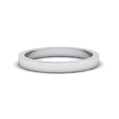 9ct White Gold 2.5mm Flat Shape Super Heavy Weight Wedding Ring Down View