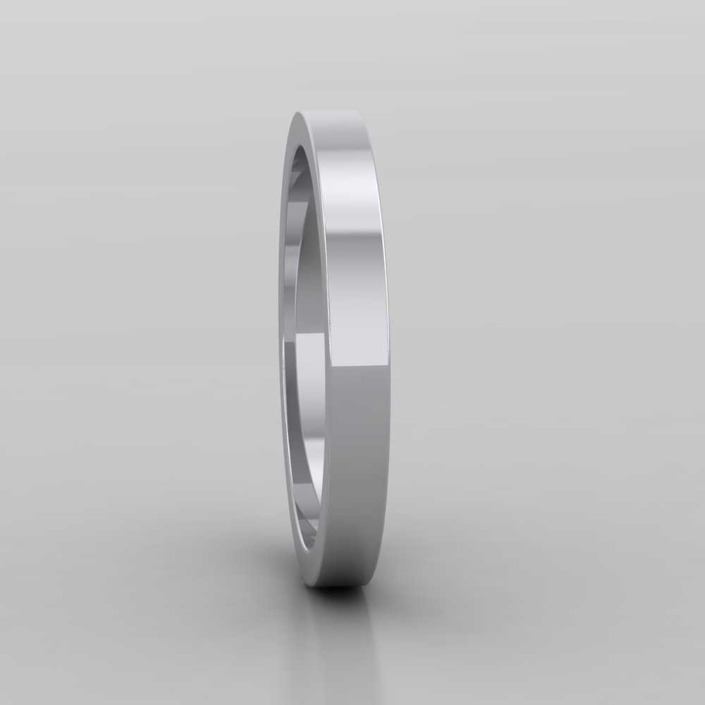 950 Platinum 2.5mm Flat Shape Super Heavy Weight Wedding Ring Right View