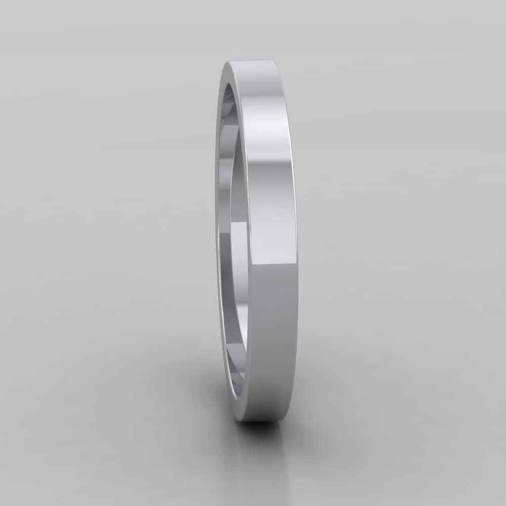 500 Palladium 2.5mm Flat Shape Extra Heavy Weight Wedding Ring Right View