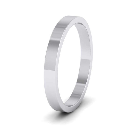 500 Palladium 2.5mm Flat Shape Extra Heavy Weight Wedding Ring