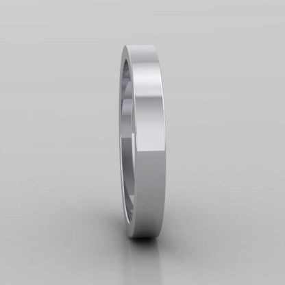 950 Palladium 3mm Flat Shape Super Heavy Weight Wedding Ring Right View