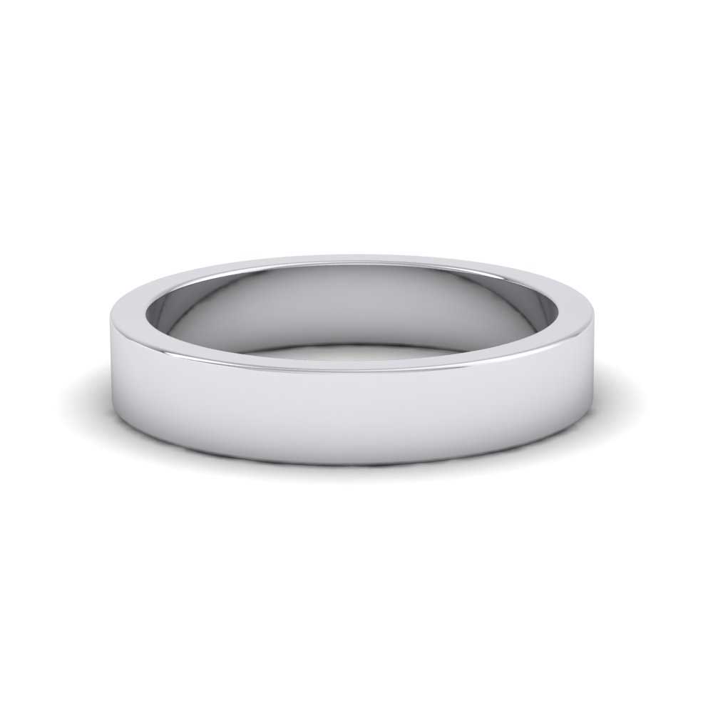 500 Palladium 4mm Flat Shape Super Heavy Weight Wedding Ring Down View