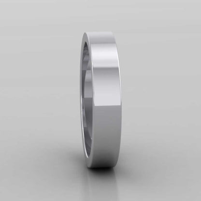 950 Palladium 4mm Flat Shape Super Heavy Weight Wedding Ring Right View