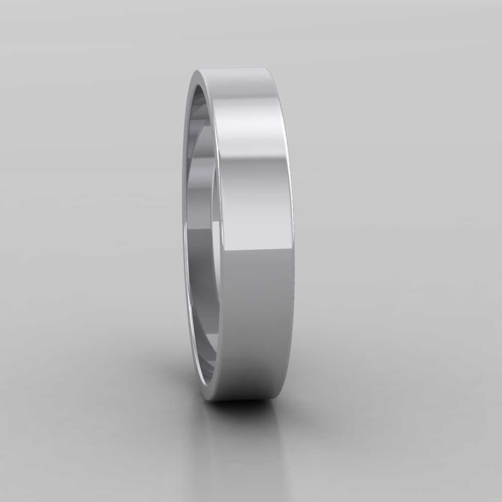 950 Platinum 4mm Flat Shape Classic Weight Wedding Ring Right View