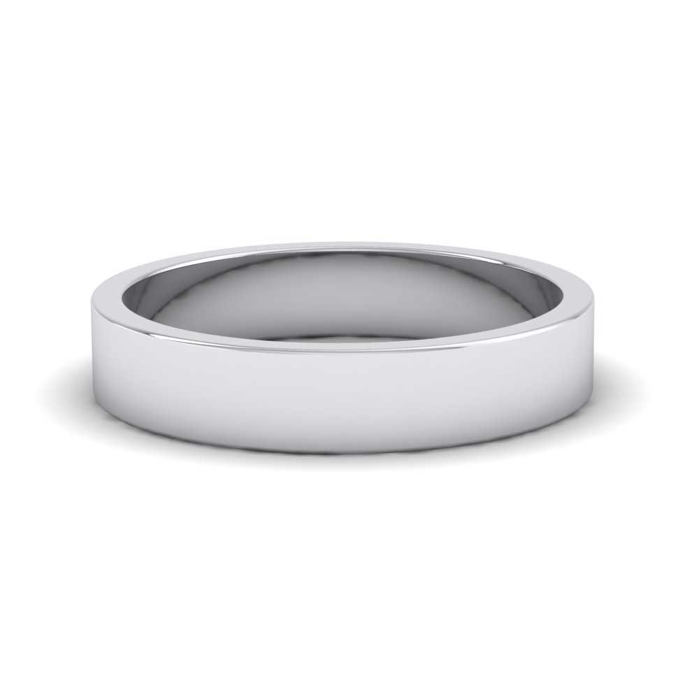 500 Palladium 4mm Flat Shape Extra Heavy Weight Wedding Ring Down View