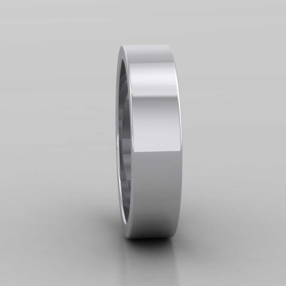 950 Platinum 5mm Flat Shape Super Heavy Weight Wedding Ring Right View