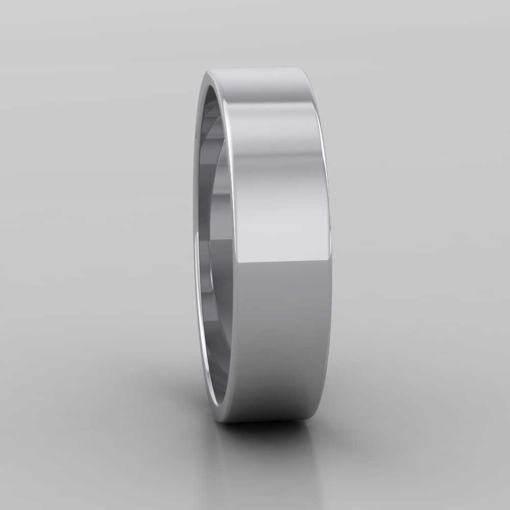 950 Platinum 5mm Flat Shape Classic Weight Wedding Ring Right View