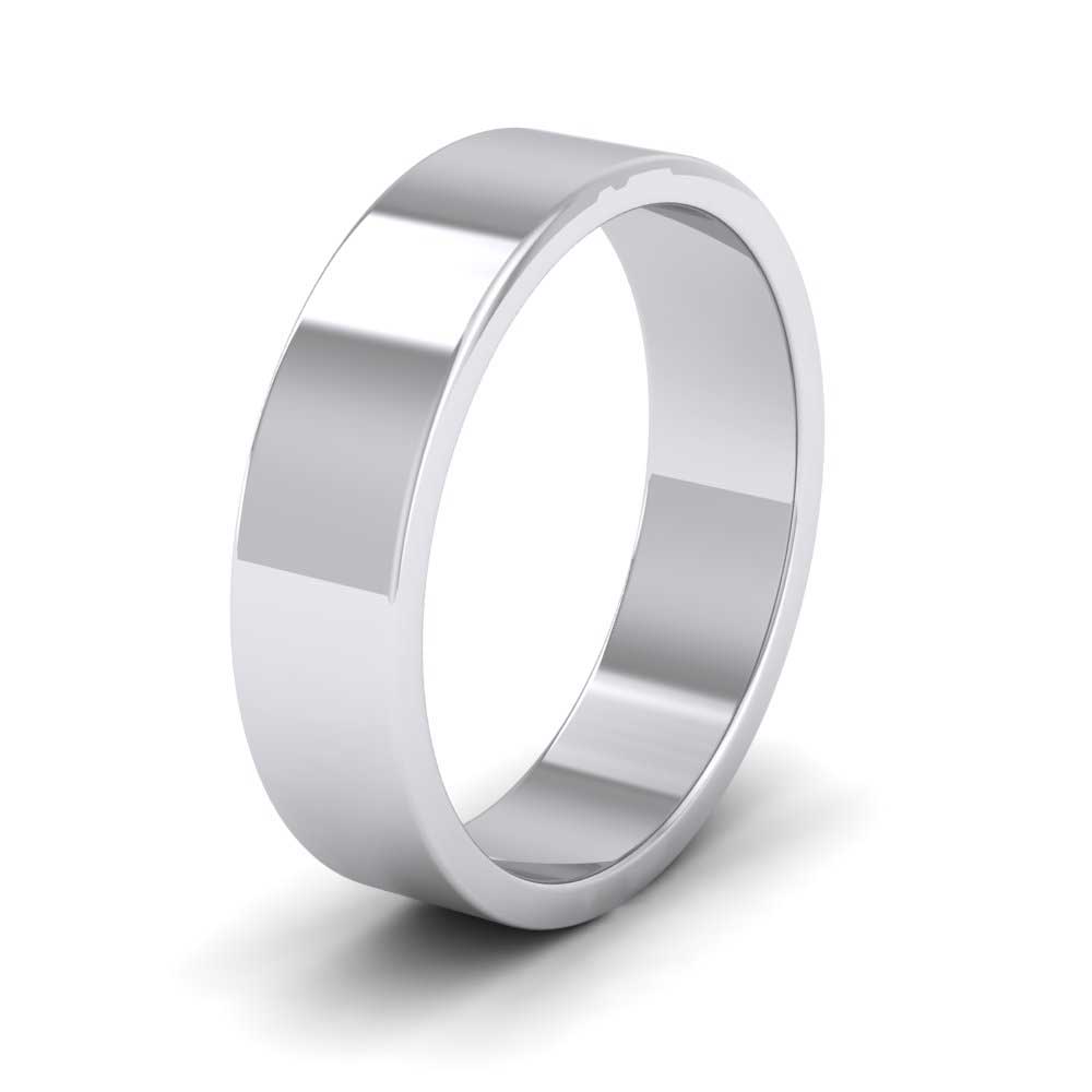 500 Palladium 5mm Flat Shape Extra Heavy Weight Wedding Ring