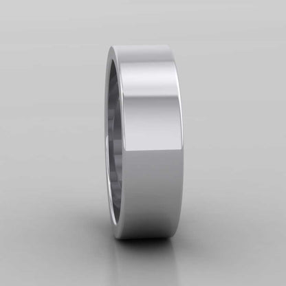 950 Palladium 6mm Flat Shape Super Heavy Weight Wedding Ring Right View