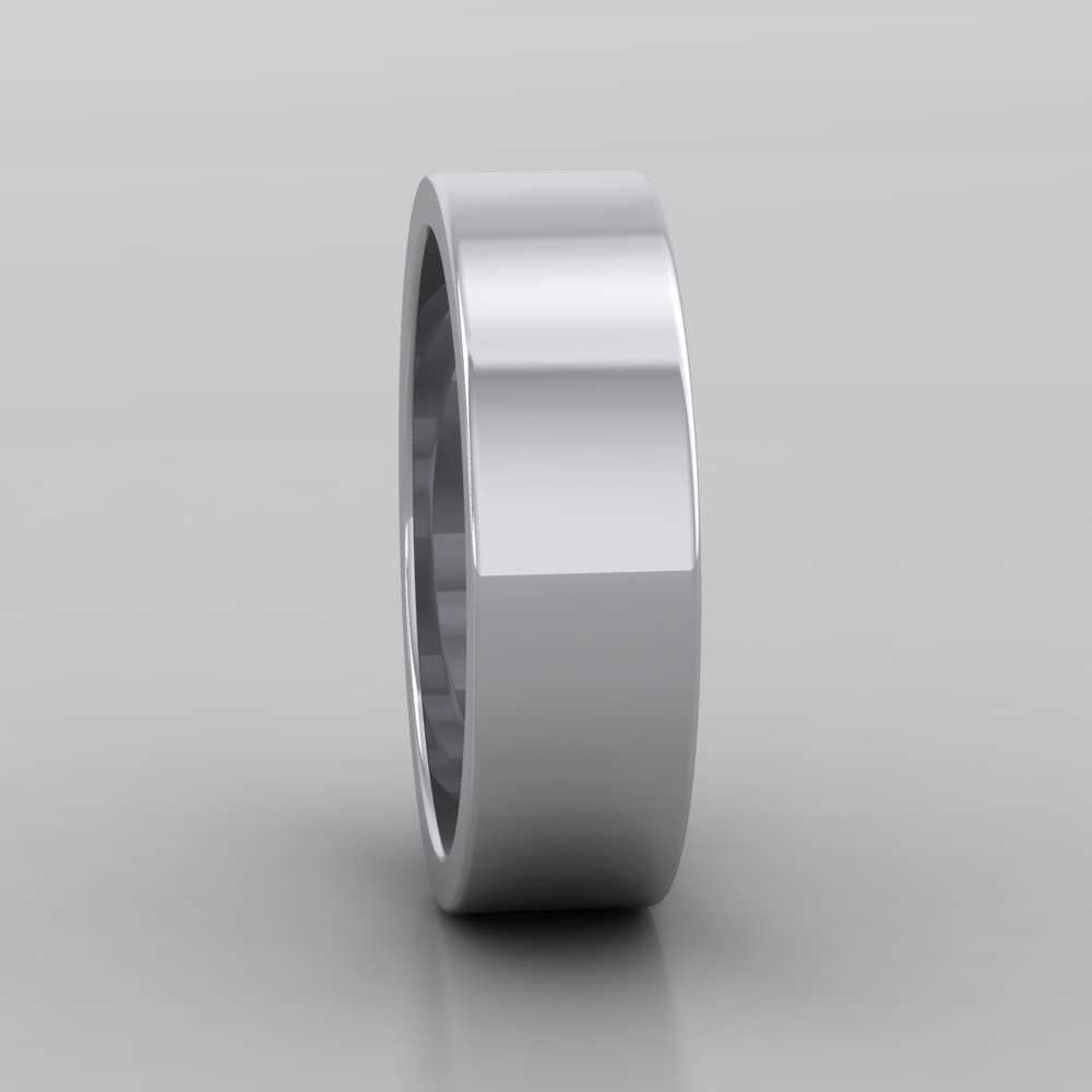 950 Platinum 6mm Flat Shape Super Heavy Weight Wedding Ring Right View