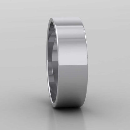 950 Platinum 6mm Flat Shape Classic Weight Wedding Ring Right View