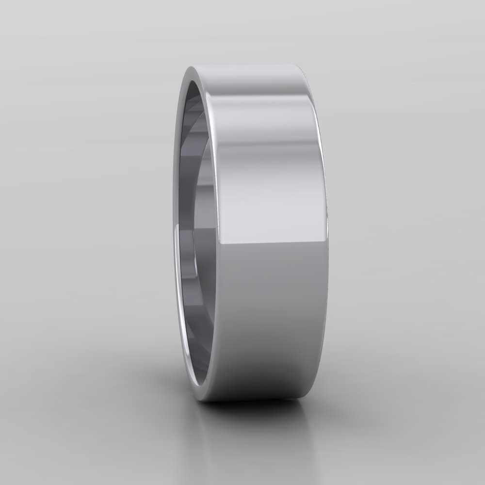 500 Palladium 6mm Flat Shape Classic Weight Wedding Ring Right View