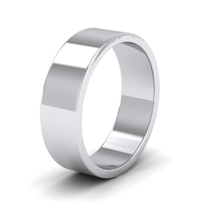 950 Platinum 6mm Flat Shape Extra Heavy Weight Wedding Ring