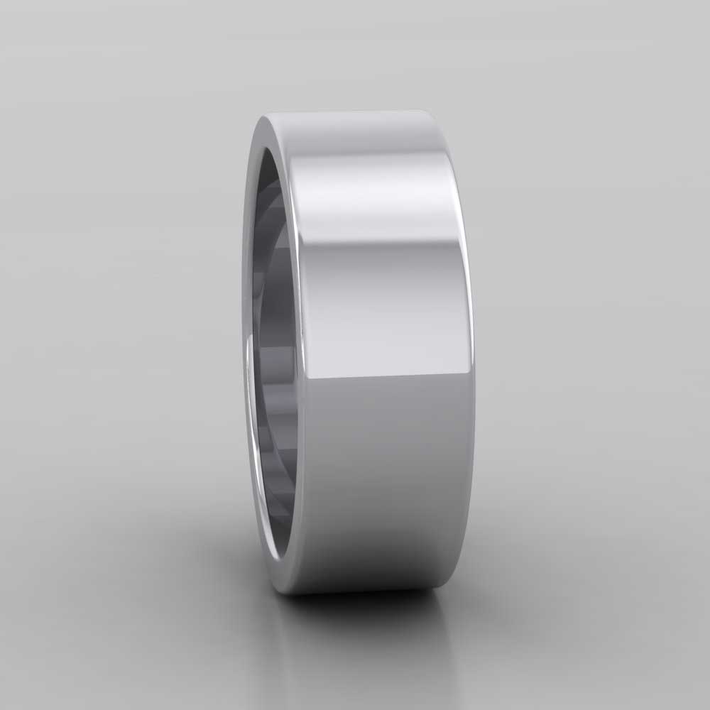 950 Platinum 7mm Flat Shape Super Heavy Weight Wedding Ring Right View