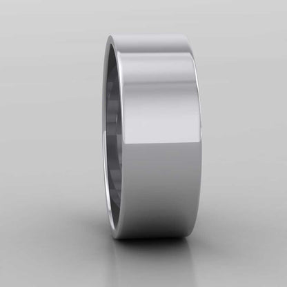 950 Platinum 7mm Flat Shape Classic Weight Wedding Ring Right View