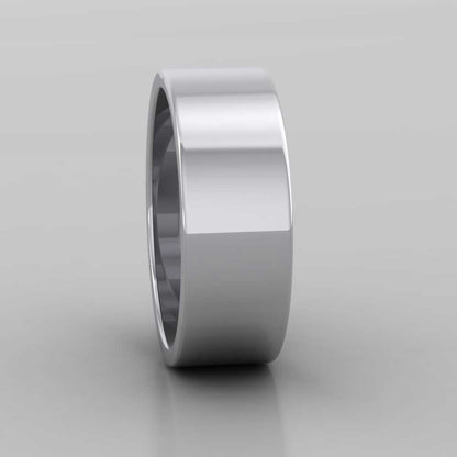 950 Platinum 7mm Flat Shape Extra Heavy Weight Wedding Ring Right View