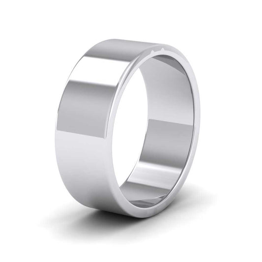 500 Palladium 7mm Flat Shape Extra Heavy Weight Wedding Ring