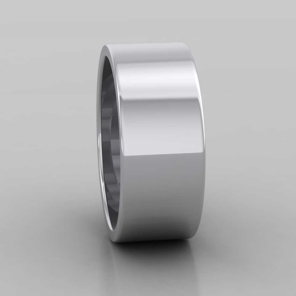 500 Palladium 8mm Flat Shape Extra Heavy Weight Wedding Ring Right View