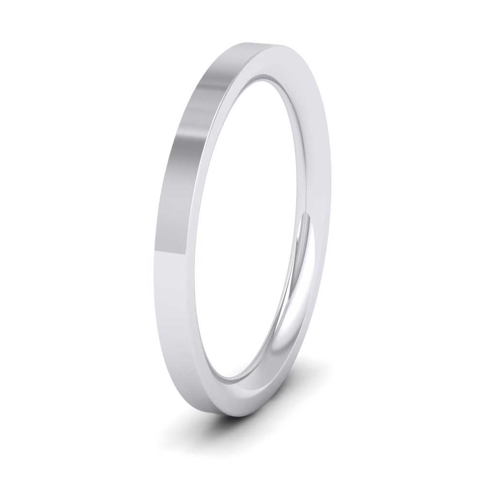 500 Palladium 2mm Flat Shape (Comfort Fit) Super Heavy Weight Wedding Ring