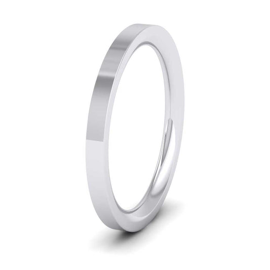 950 Platinum 2mm Flat Shape (Comfort Fit) Super Heavy Weight Wedding Ring