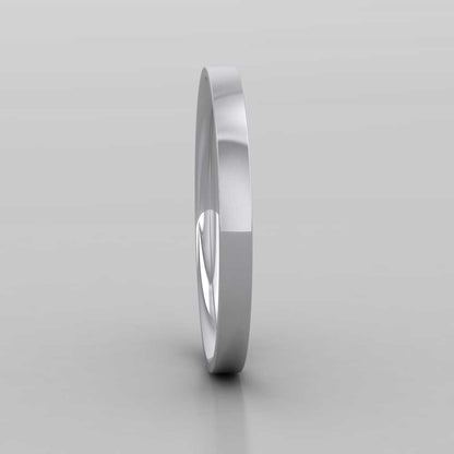 925 Sterling Silver 2mm Flat Shape (Comfort Fit) Classic Weight Wedding Ring Right View