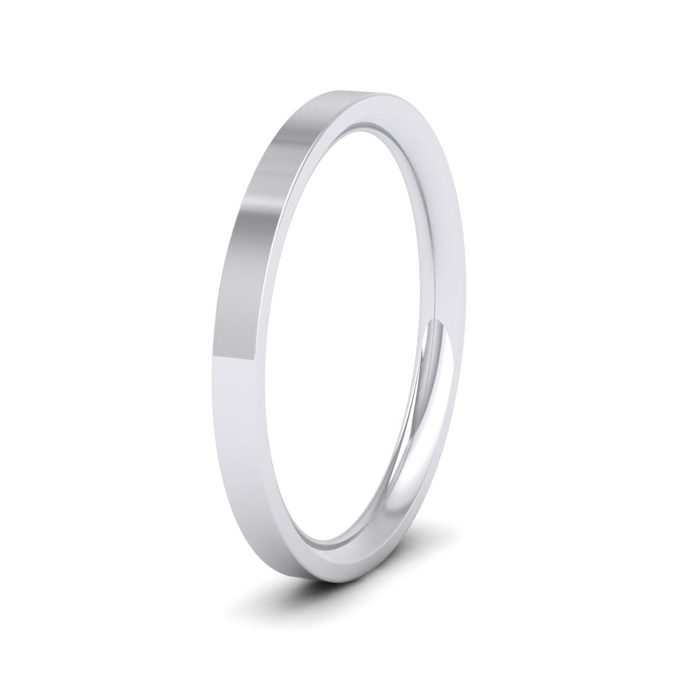 500 Palladium 2mm Flat Shape (Comfort Fit) Classic Weight Wedding Ring