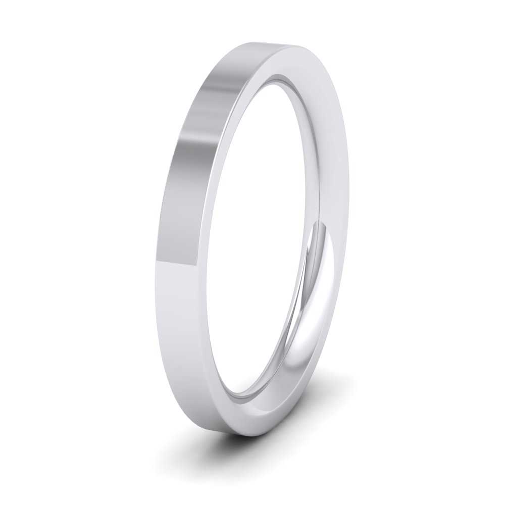 950 Platinum 2.5mm Flat Shape (Comfort Fit) Super Heavy Weight Wedding Ring
