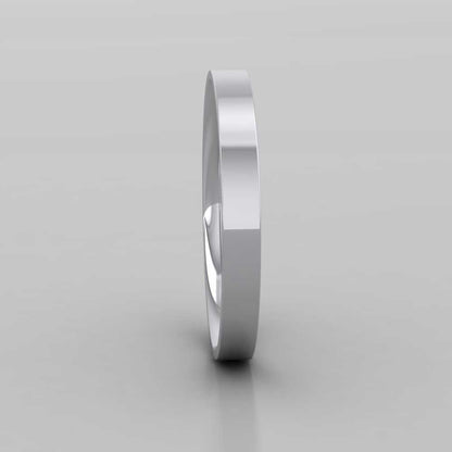 925 Sterling Silver 2.5mm Flat Shape (Comfort Fit) Classic Weight Wedding Ring Right View