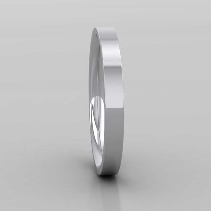 500 Palladium 2.5mm Flat Shape (Comfort Fit) Extra Heavy Weight Wedding Ring Right View