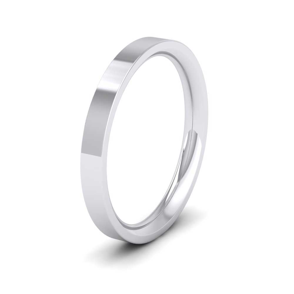 950 Platinum 2.5mm Flat Shape (Comfort Fit) Extra Heavy Weight Wedding Ring