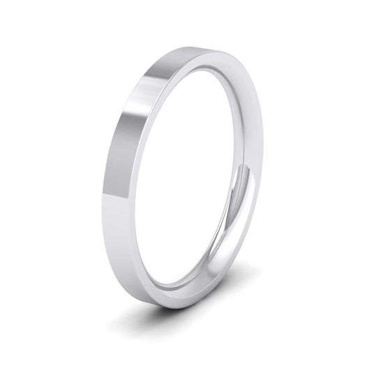 500 Palladium 2.5mm Flat Shape (Comfort Fit) Extra Heavy Weight Wedding Ring