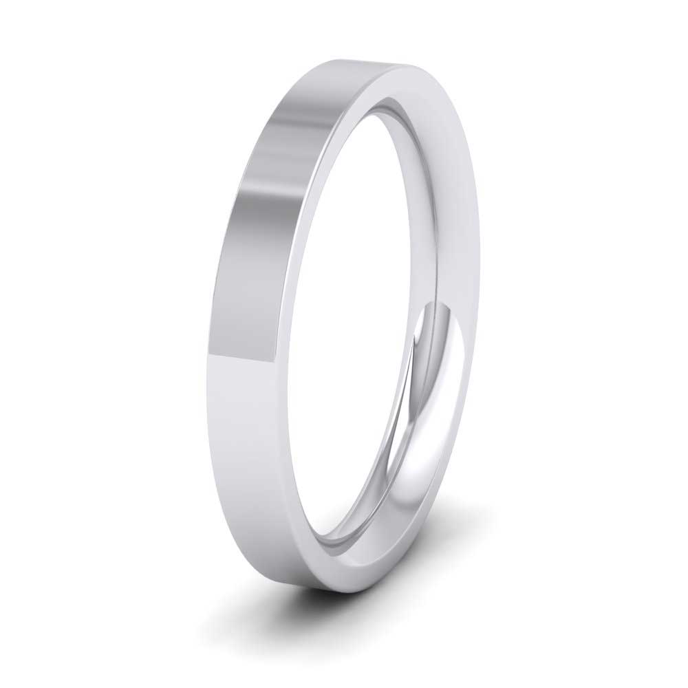 500 Palladium 3mm Flat Shape (Comfort Fit) Super Heavy Weight Wedding Ring