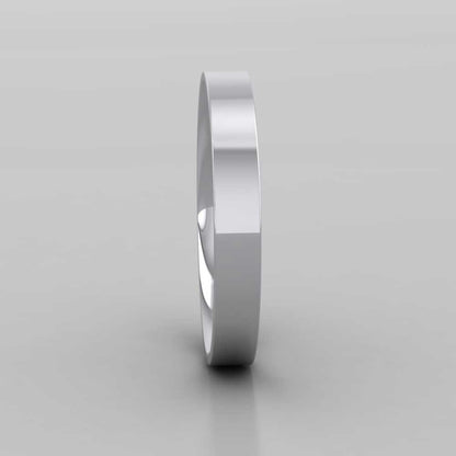 925 Sterling Silver 3mm Flat Shape (Comfort Fit) Classic Weight Wedding Ring Right View