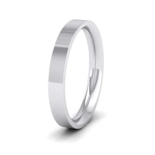 950 Platinum 3mm Flat Shape (Comfort Fit) Extra Heavy Weight Wedding Ring