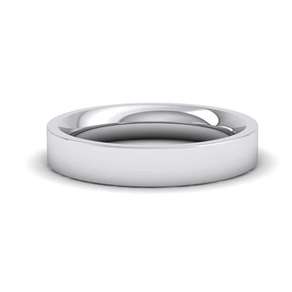 950 Platinum 4mm Flat Shape (Comfort Fit) Super Heavy Weight Wedding Ring Down View