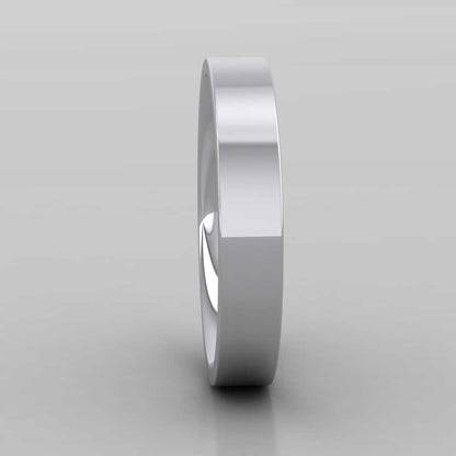 950 Platinum 4mm Flat Shape (Comfort Fit) Super Heavy Weight Wedding Ring Right View