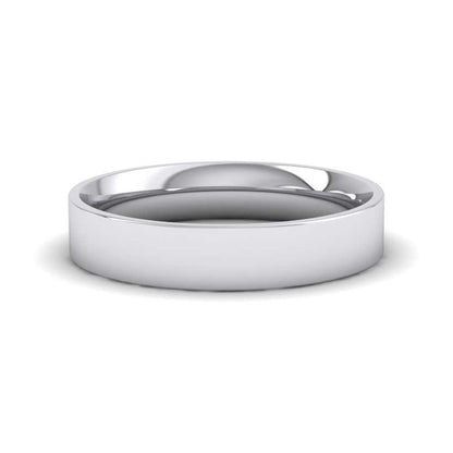 9ct White Gold 4mm Flat Shape (Comfort Fit) Classic Weight Wedding Ring Down View