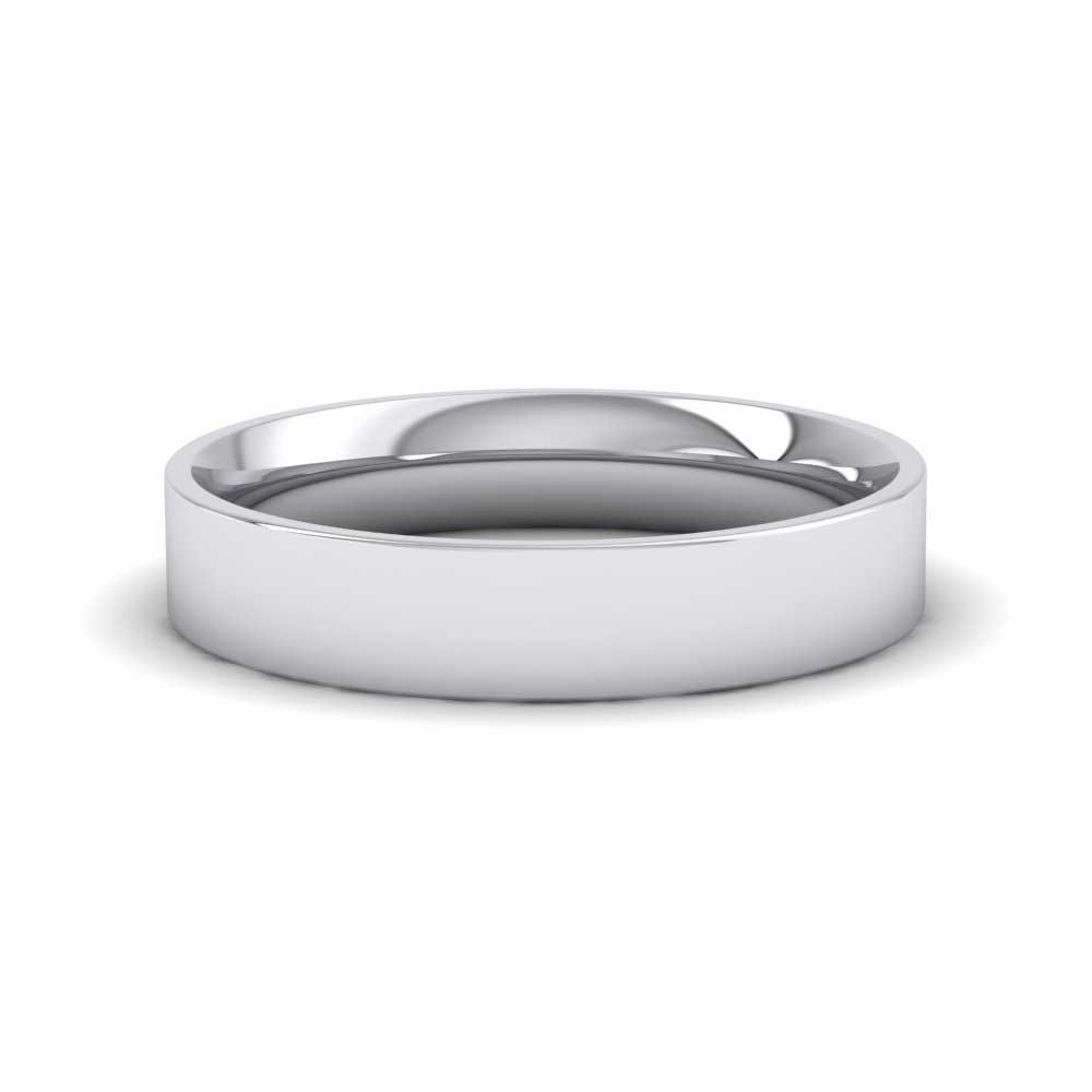 14ct White Gold 4mm Flat Shape (Comfort Fit) Classic Weight Wedding Ring Down View