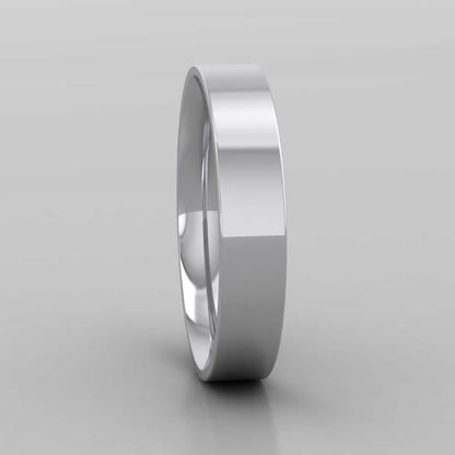 500 Palladium 4mm Flat Shape (Comfort Fit) Classic Weight Wedding Ring Right View