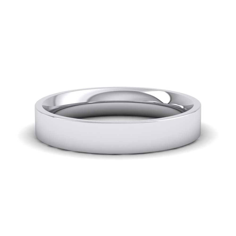 950 Platinum 4mm Flat Shape (Comfort Fit) Extra Heavy Weight Wedding Ring Down View