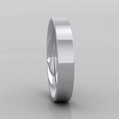 925 Sterling Silver 4mm Flat Shape (Comfort Fit) Extra Heavy Weight Wedding Ring Right View