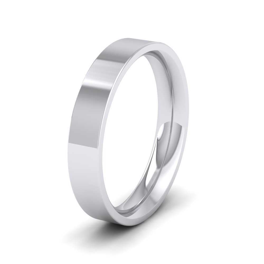 950 Platinum 4mm Flat Shape (Comfort Fit) Extra Heavy Weight Wedding Ring
