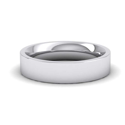 950 Palladium 5mm Flat Shape (Comfort Fit) Super Heavy Weight Wedding Ring Down View