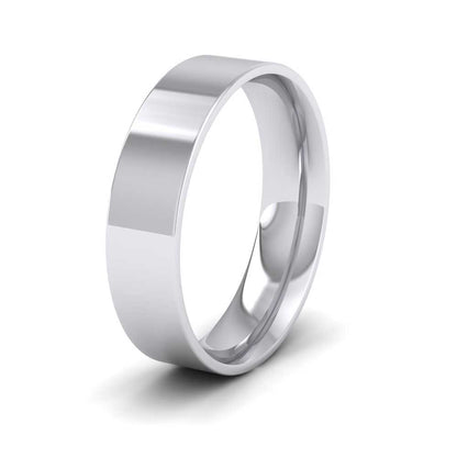 950 Platinum 5mm Flat Shape (Comfort Fit) Classic Weight Wedding Ring