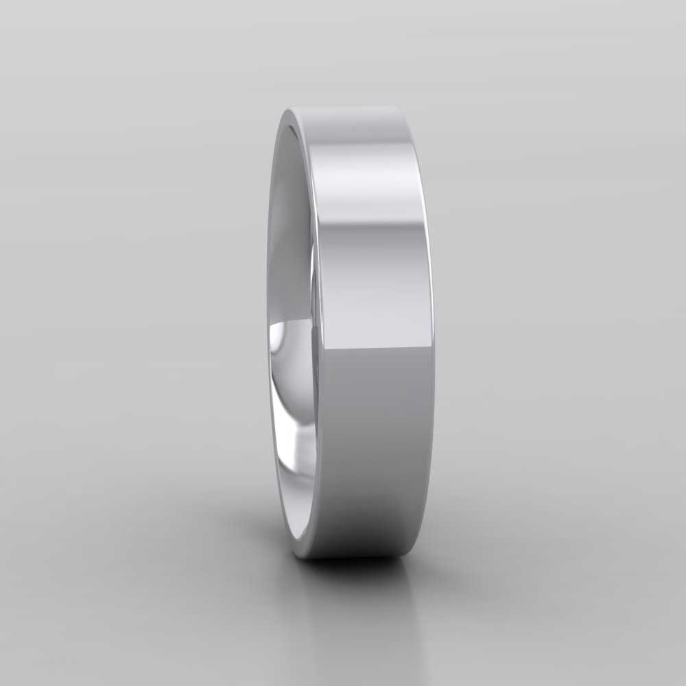925 Sterling Silver 5mm Flat Shape (Comfort Fit) Extra Heavy Weight Wedding Ring Right View