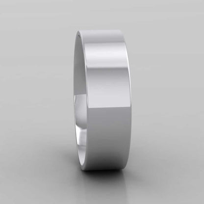 950 Palladium 6mm Flat Shape (Comfort Fit) Classic Weight Wedding Ring Right View