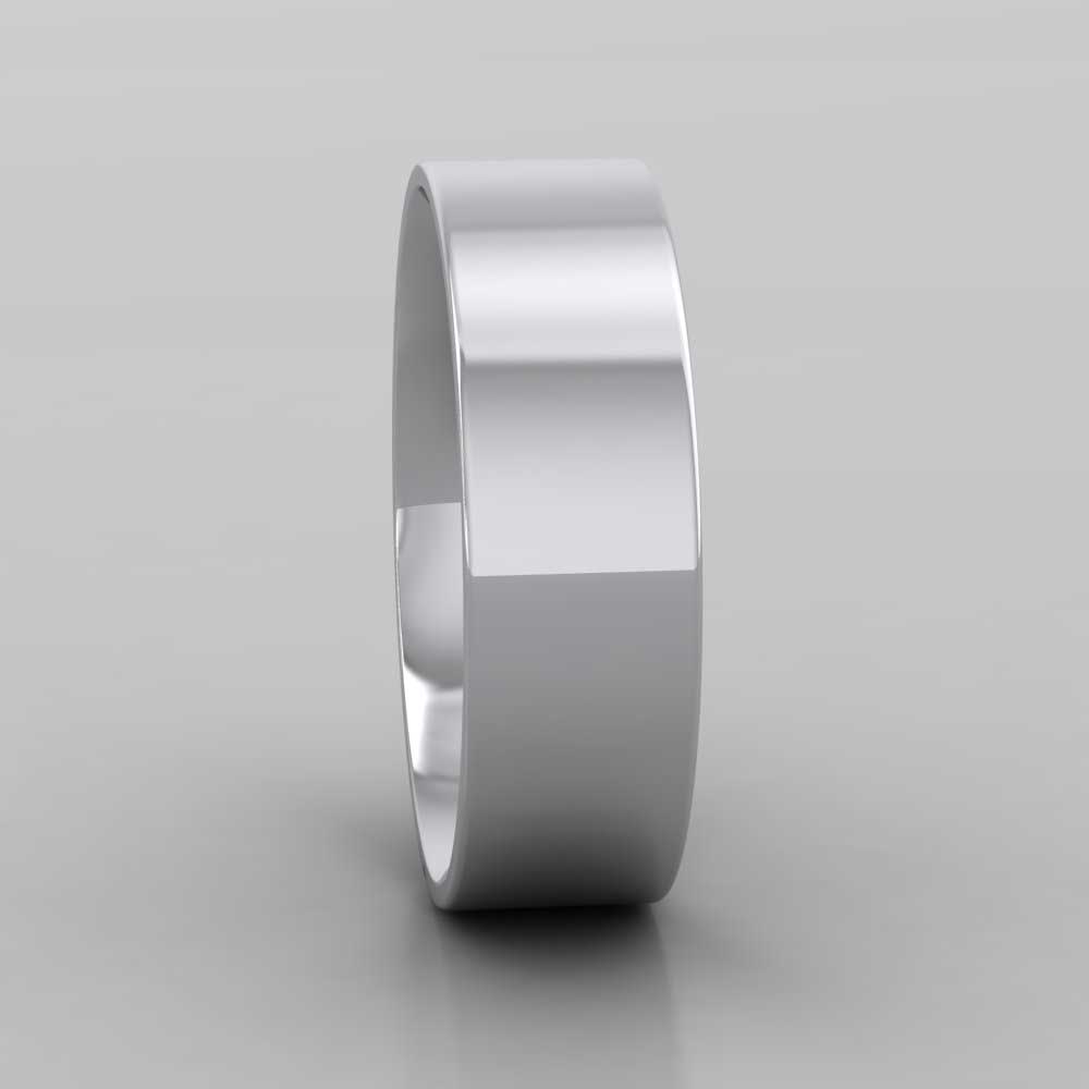 950 Platinum 6mm Flat Shape (Comfort Fit) Classic Weight Wedding Ring Right View