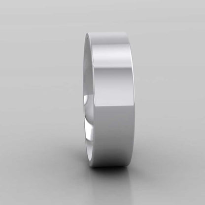 500 Palladium 6mm Flat Shape (Comfort Fit) Extra Heavy Weight Wedding Ring Right View