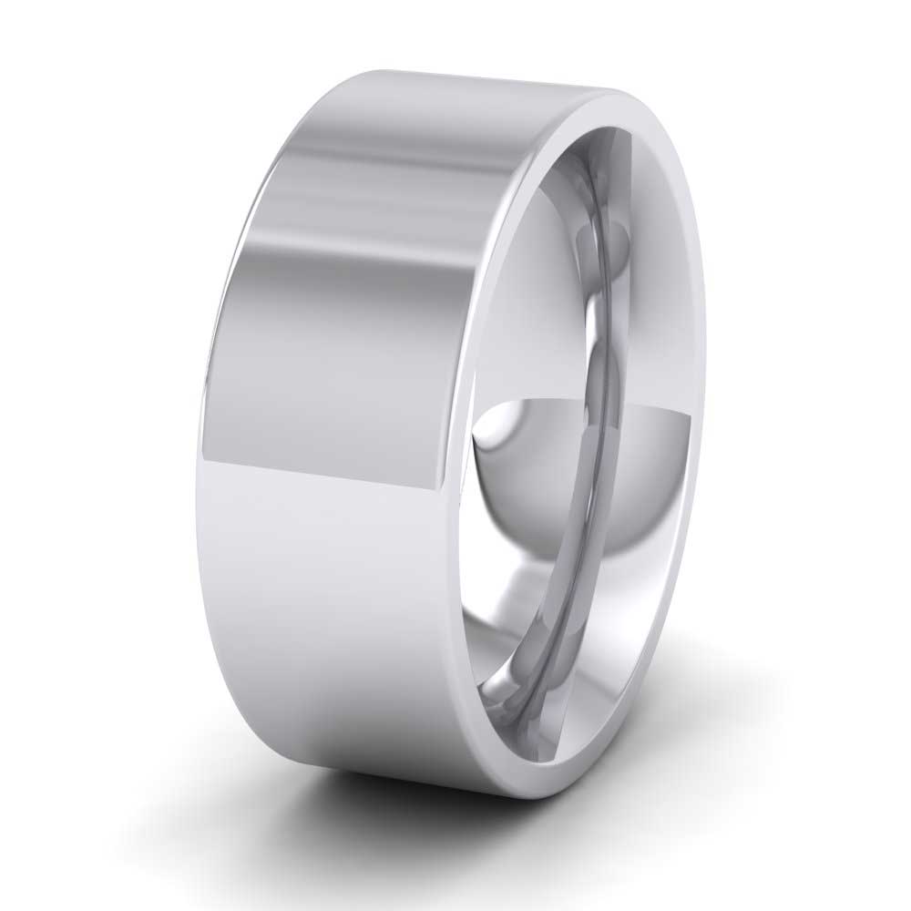 500 Palladium 8mm Flat Shape (Comfort Fit) Super Heavy Weight Wedding Ring